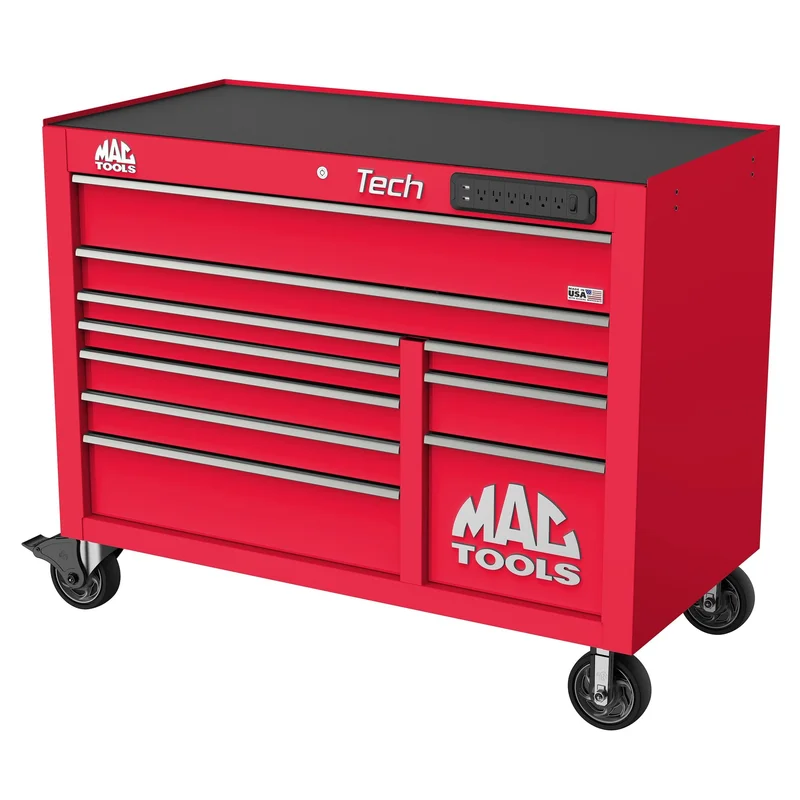 Tech Series 10-Drawer Workstation - Firebrick Red