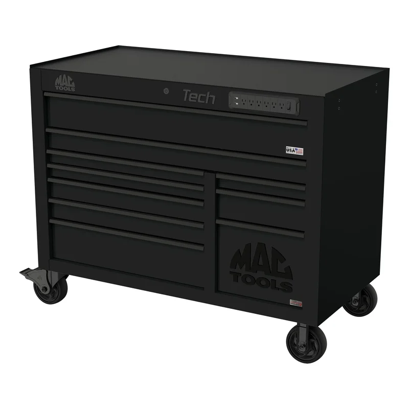 Tech Series 10-Drawer Workstation with PowerTech Drawer - Flat Black