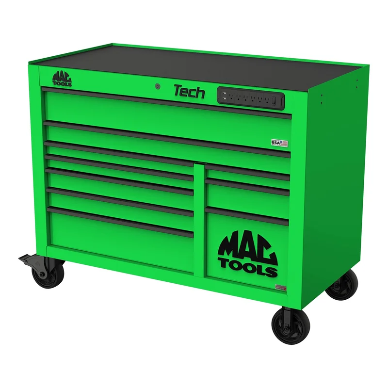 Tech Series 10-Drawer Workstation with PowerTech Drawer - Lime Green