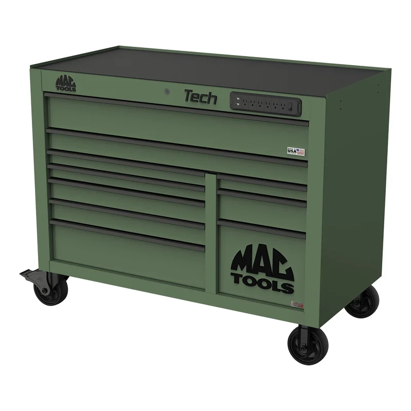 Tech Series 10-Drawer Workstation with PowerTech Drawer - Olive Green