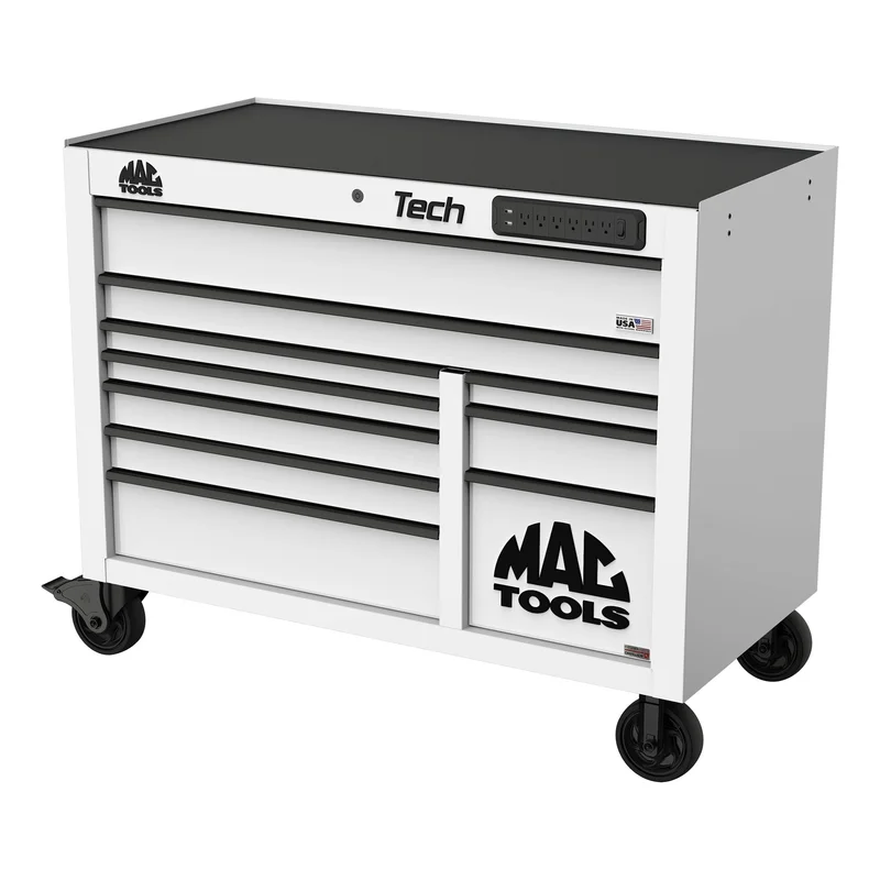 Tech Series 10-Drawer Workstation with PowerTech Drawer - Titanium White