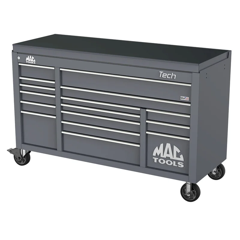 Tech Series 16-Drawer Drop Top Workstation - Carbon Gray