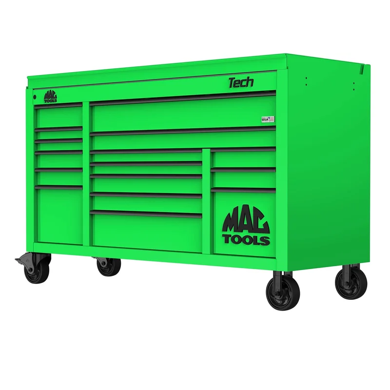 Tech Series 16-Drawer Drop Top Workstation - Lime Green