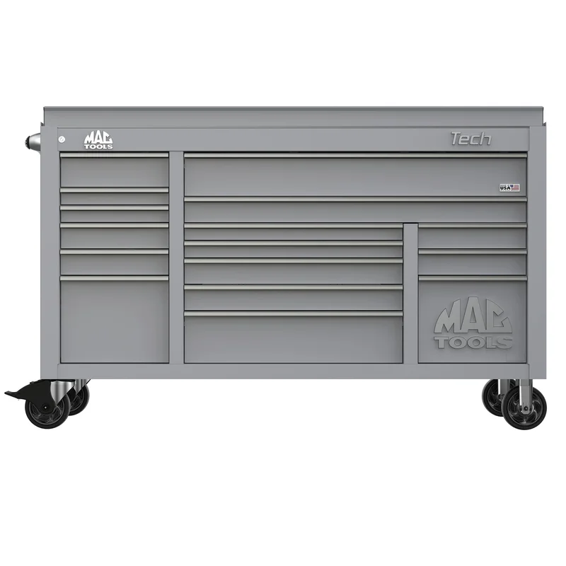 Tech Series 16-Drawer Drop Top Workstation - Mica Gray