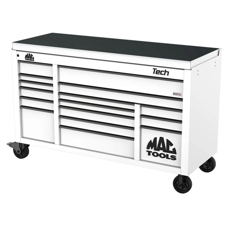 Tech Series 16-Drawer Drop Top Workstation - Titanium White