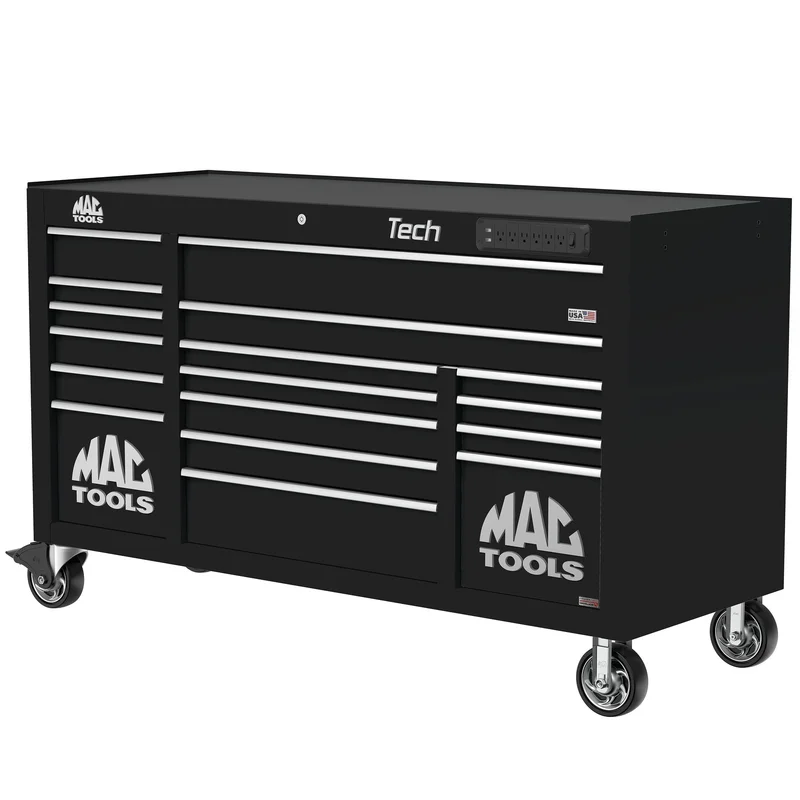Tech Series 16-Drawer Workstation with PowerTech Drawer - Galaxy Black