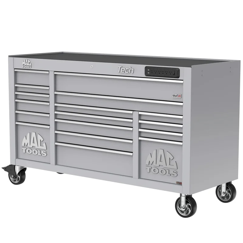Tech Series 16-Drawer Workstation with PowerTech Drawer - Mica Gray
