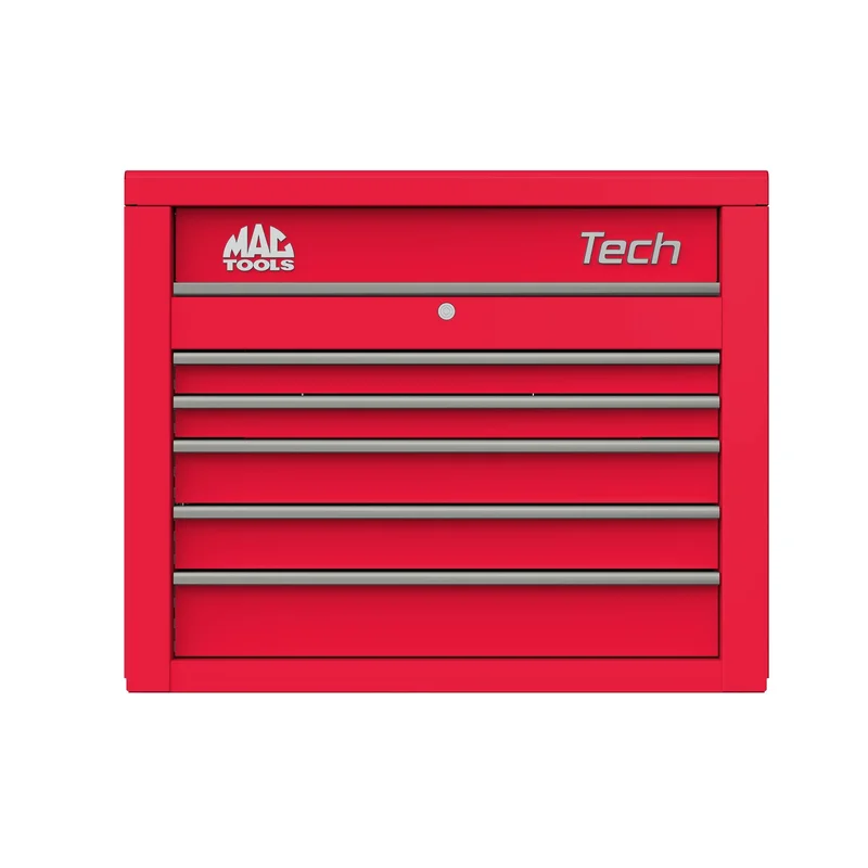Tech Series 5-Drawer Top Chest - Firebrick Red