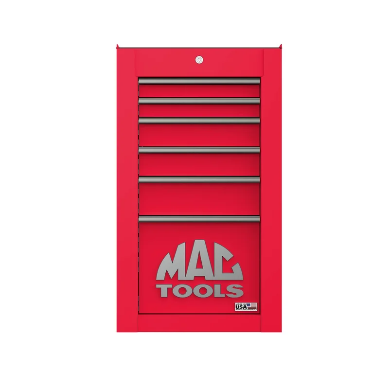 Tech Series 6-Drawer Side Cabinet with PowerTech Drawer - Firebrick Red