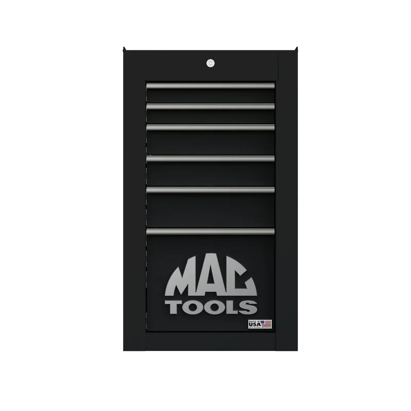 Tech Series 6-Drawer Side Cabinet with PowerTech Drawer - Flat Black