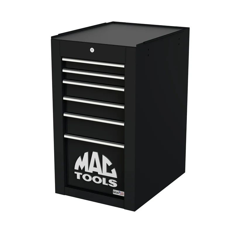 Tech Series 6-Drawer Side Cabinet with PowerTech Drawer - Galaxy Black