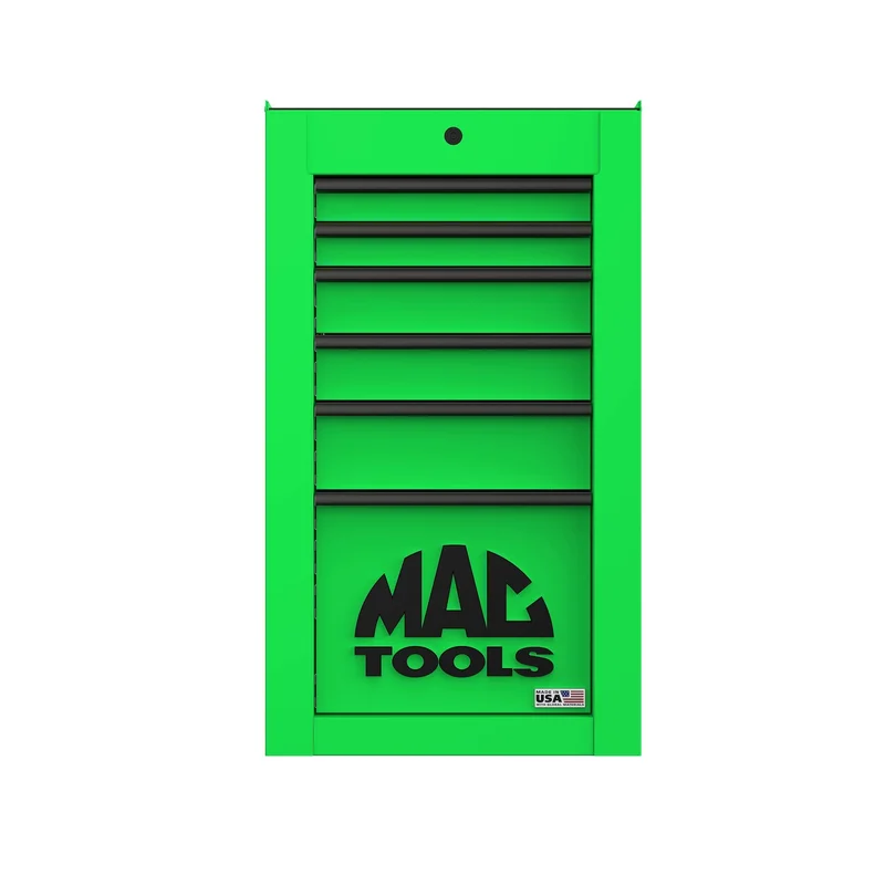 Tech Series 6-Drawer Side Cabinet with PowerTech Drawer - Lime Green