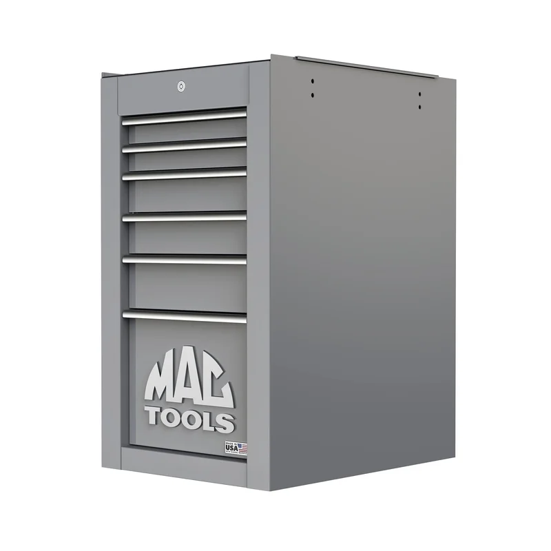 Tech Series 6-Drawer Side Cabinet with PowerTech Drawer - Mica Gray