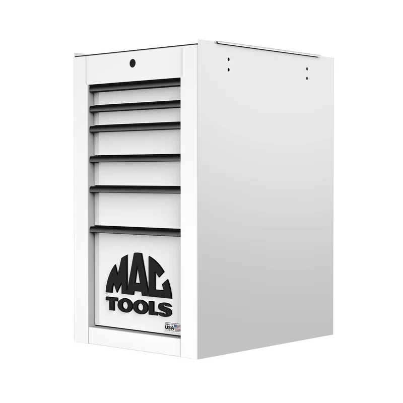 Tech Series 6-Drawer Side Cabinet with PowerTech Drawer - Titanium White