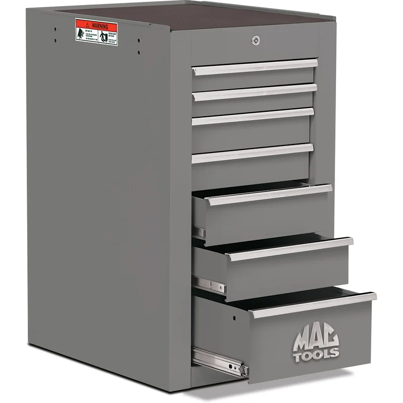Tech Series 7-Drawer Side Cabinet - Carbon Gray