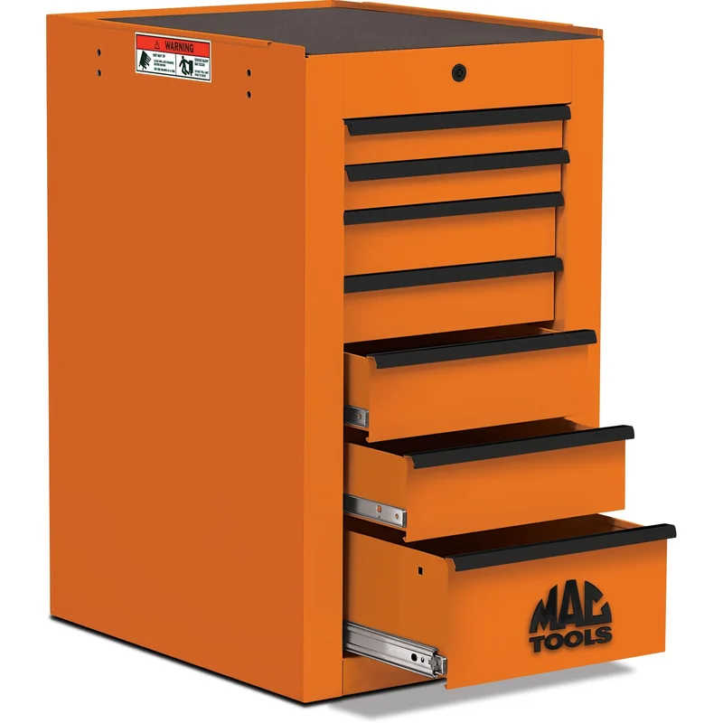 Tech Series 7-Drawer Side Cabinet - Fireball Orange