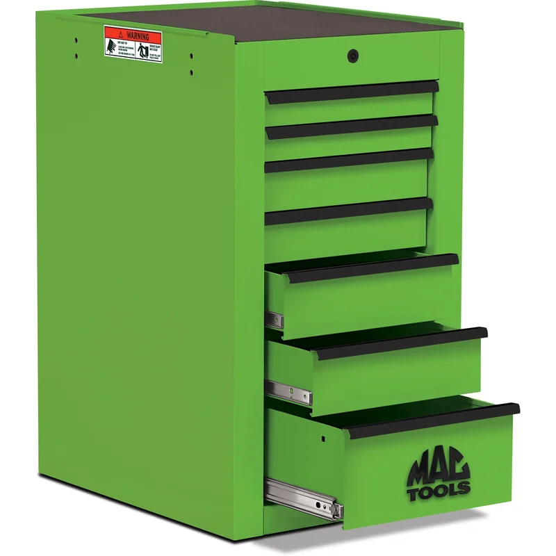 Tech Series 7-Drawer Side Cabinet - Lime Green