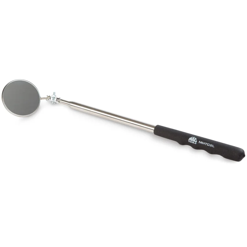 Telescoping Roound  Extra-Long Magnifying Inspection Mirror - 2-1/4"
