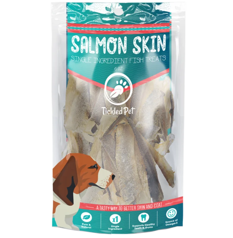 Tickled Pet Salmon Skin Dog Treats