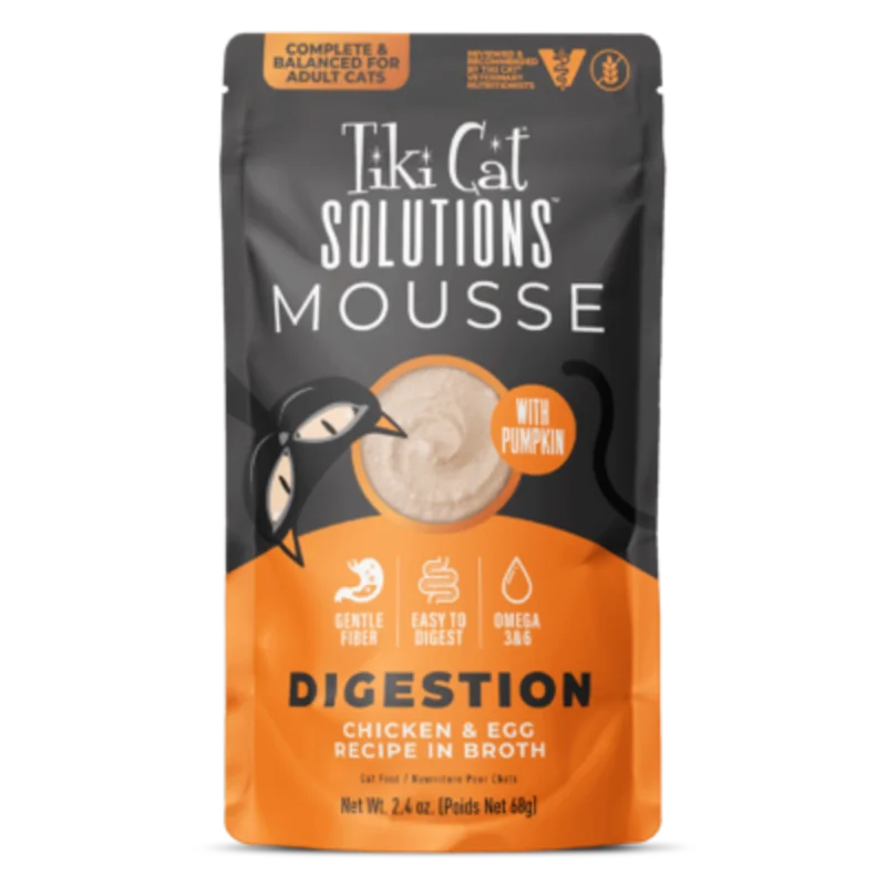 Tiki Cat Solutions Digestion Mousse Chicken & Egg Recipe in Broth Cat Food