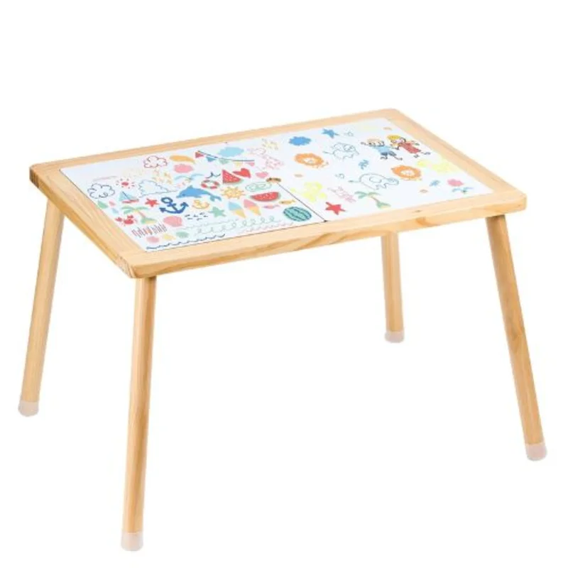 Toddler Sensory Table with Double-Sided Top & Non-Slip Feet Indoor/Outdoor Play Wooden Table for Kids