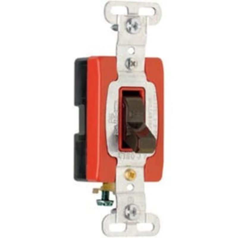 Toggle Switch, Single Pole, Brown, 120/277-Volt, 20-Amp