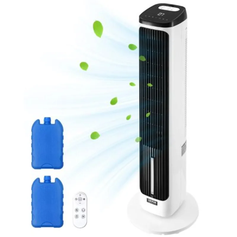 Tower Fan, 23.3ft/s Velocity, Quiet 70 Oscillation, 9 Speeds, 4 Modes, 24H Timer, Portable Bladeless Fan with Remote Control for Bedroom, Office, Home