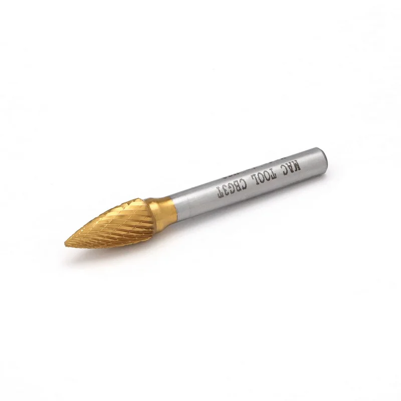 Tree Shape Point End Titanium-Nitride Coated Carbide Burr