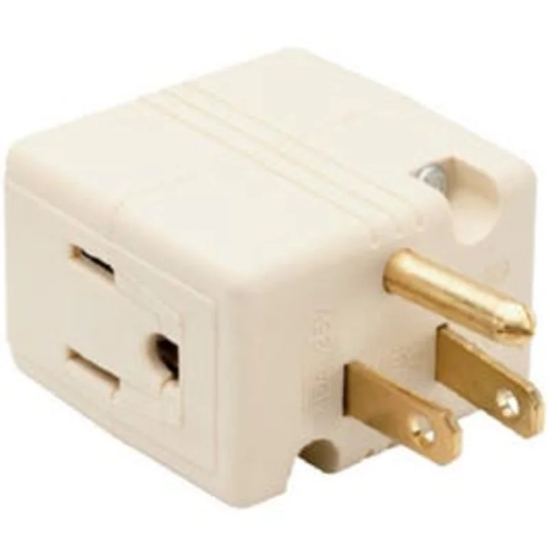 Triple Cube Adapter, Grounded, Ivory, 15-Amp, 125-Volt