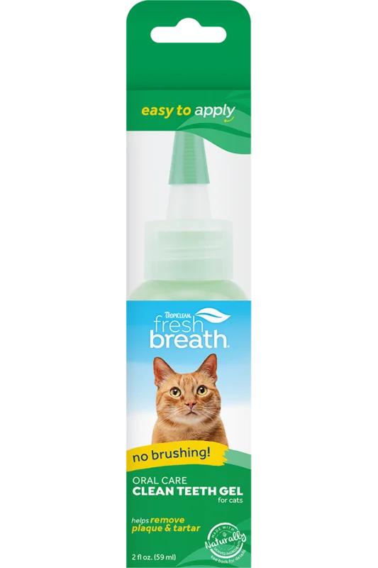 TropiClean Fresh Breath No Brushing Clean Teeth Dental & Oral Care Gel for Cats
