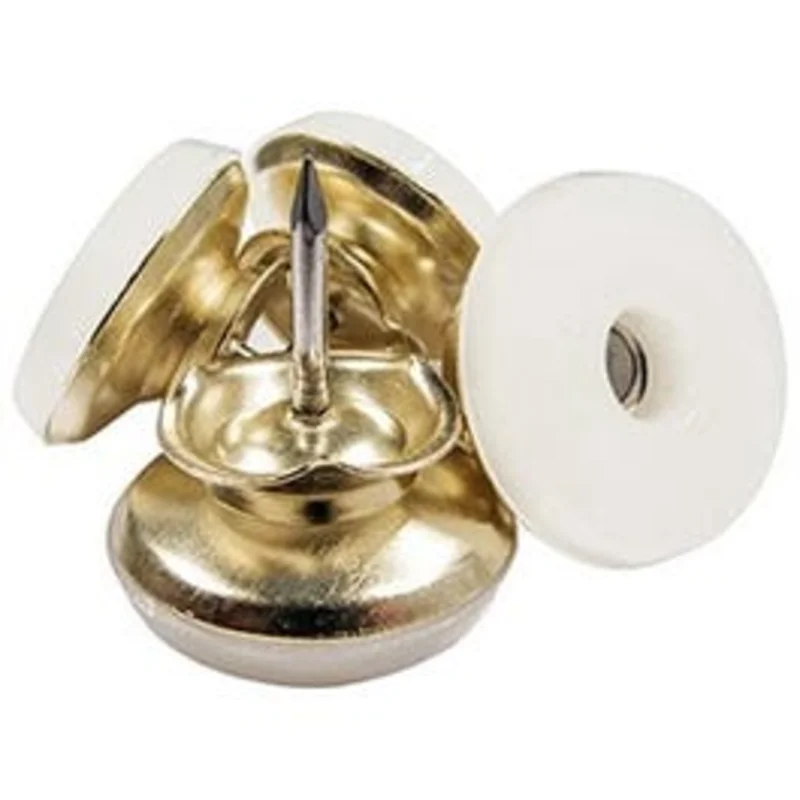 TruGard Nail-On Gold Brass/Plastic Furniture Swivel Glide