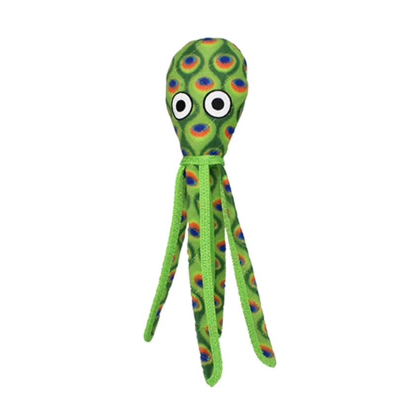 Tuffy Ocean Creature Squid Green Dog Toy