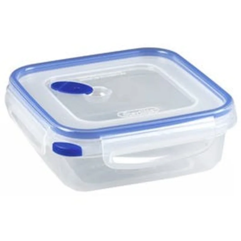 Ultra-Seal Food Container, Square, Clear/Blue, 4-Cups