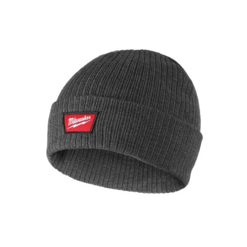 Unisex Warm Acrylic Winter Ribbed Knit Cuffed Beanie Gray M750G