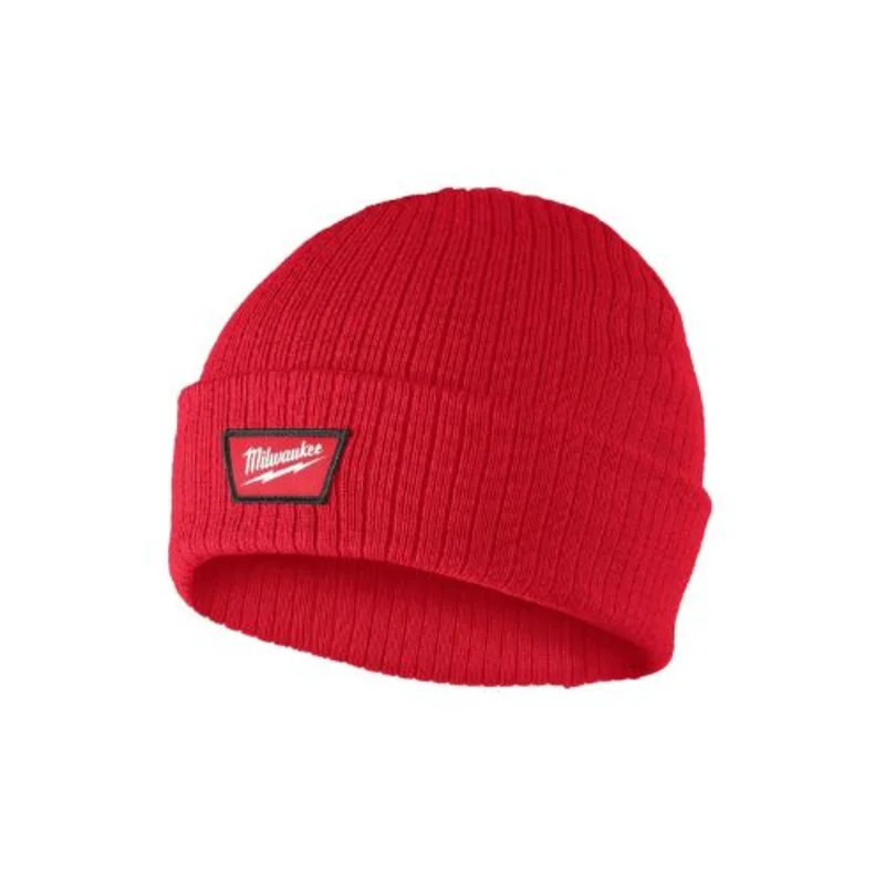 Unisex Warm Acrylic Winter Ribbed Knit Cuffed Beanie Red M750R