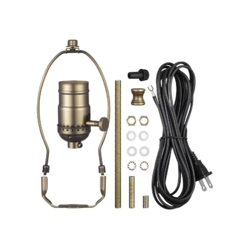 Universal Table & Floor E26 Lamp Socket Replacement Kit With 12 ft Cord DIY Light Repair Set