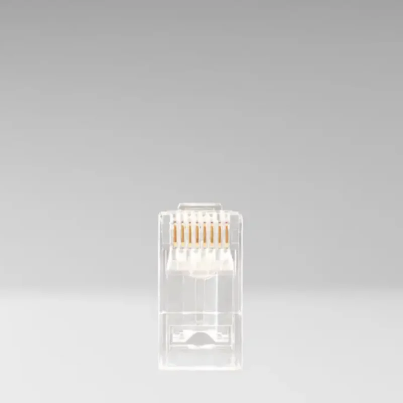 Unshielded RJ45 Passthrough Connector for CAT6A Cable RJ456AUS-100 (Pack of 100)