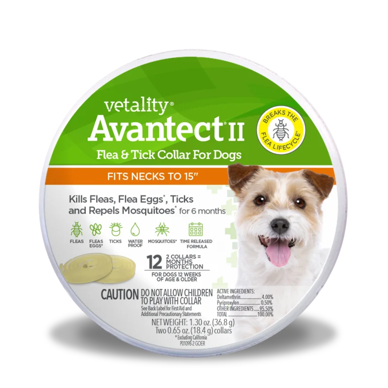 Vetality Avantect II Flea and Tick Collar for Dogs