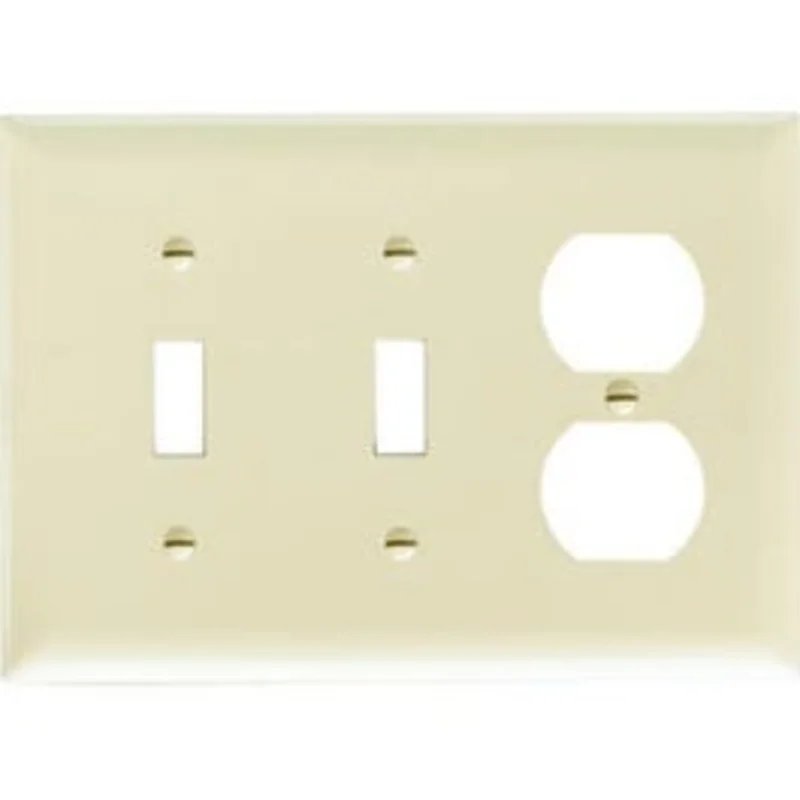Wall Plate, 2-Toggle & 2-Duplex, Urea, Ivory