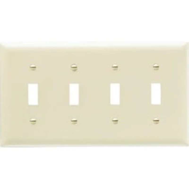 Wall Plate, Ivory 4-Toggle, Urea, Ivory