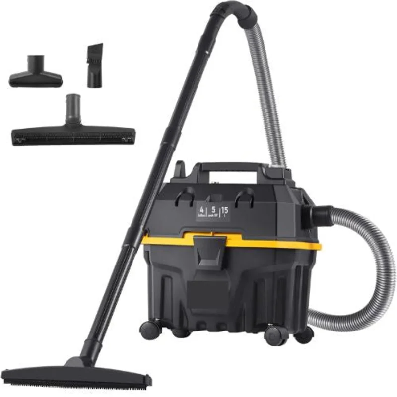 Wet/Dry Vac 4 Gallon, 5 Peak HP  3-in-1 Shop Vacuum with Blower, Portable with Attachments, ETL Listed