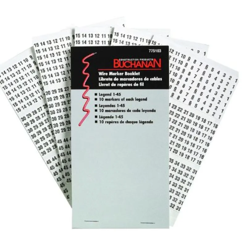 Wire Marker Booklet Legend 1-45 Black 775103