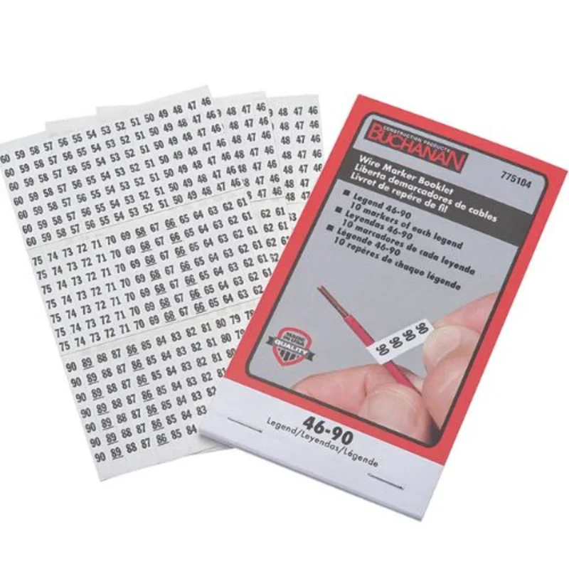 Wire Marker Booklet Legend 46-90 Black 775104