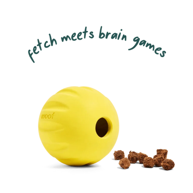 Woof Flyball Dog Toy Yellow