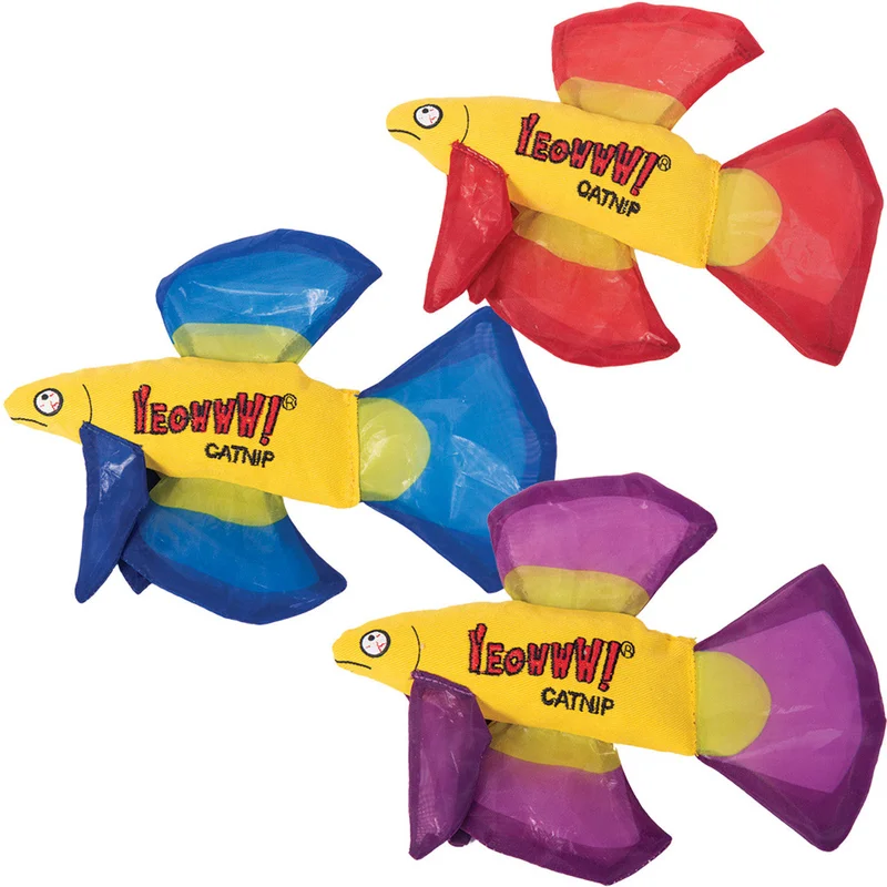 Yeowww! Catnip Mo Betta Fish Cat Toy Red