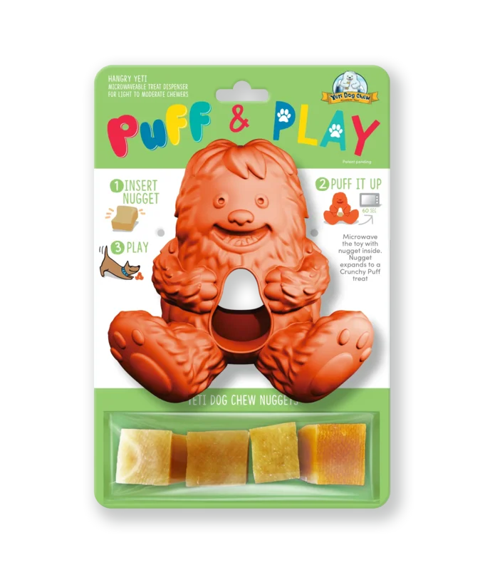 Yeti Dog Chews Yeti Puff and Play Dog Toy Orange