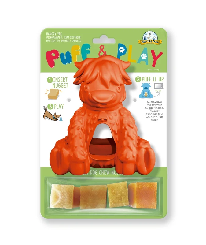 Yeti Dog Chews Yeti Yak Puff and Play Dog Toy Orange